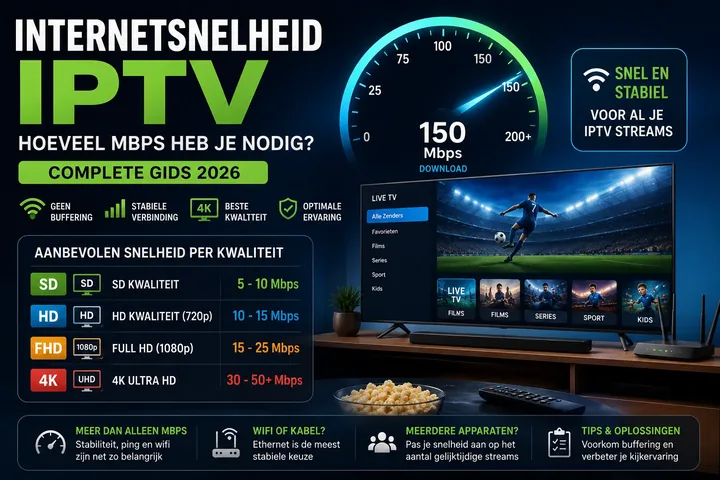 Internetsnelheid voor IPTV: meten op uw eigen kijkplek